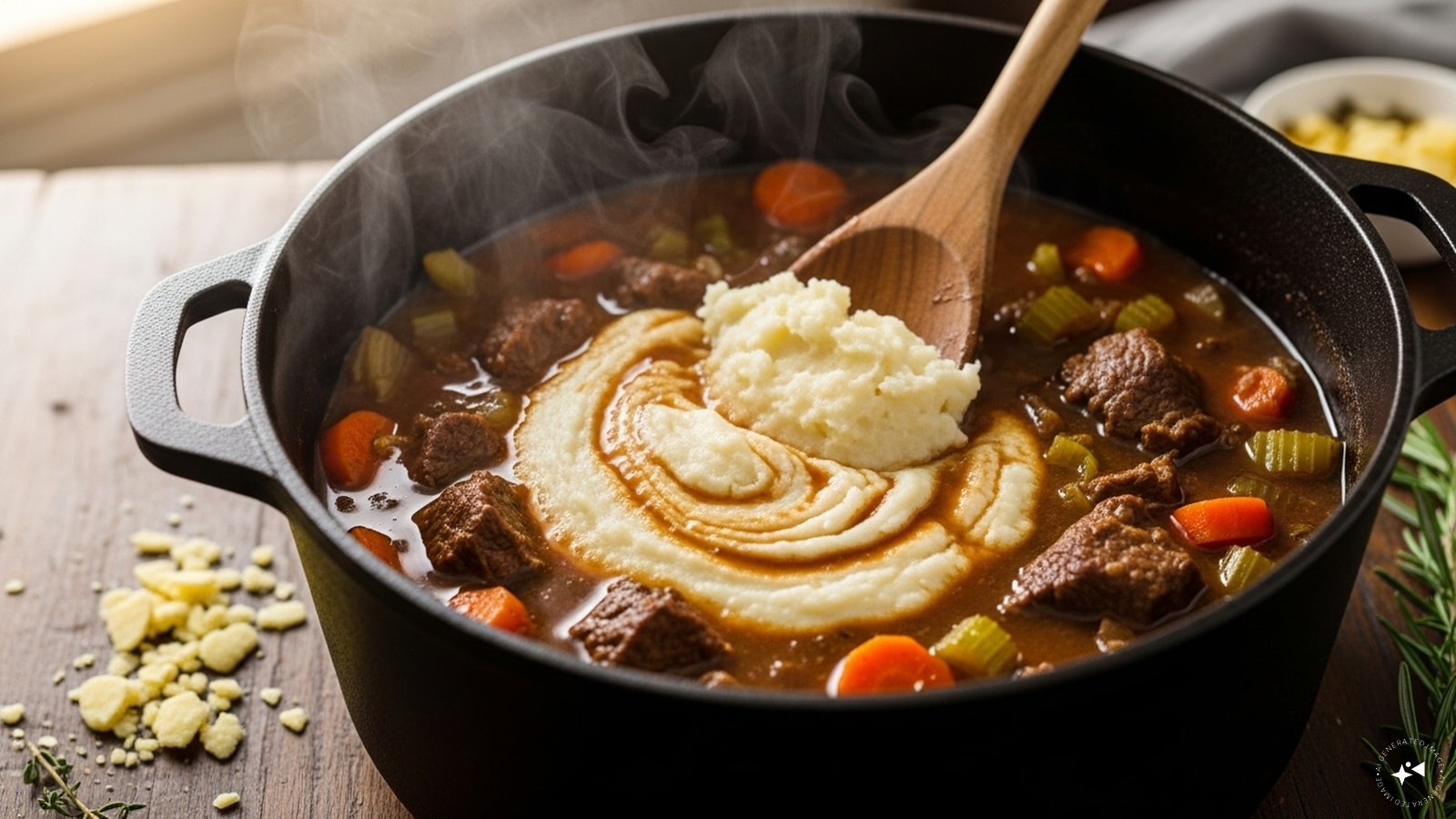 Add Mashed Potatoes or Potato Flakes: Stir in mashed potatoes or instant potato flakes — they dissolve easily and add body without changing the flavor much. Add Mashed Potatoes or Potato Flakes: Stir in mashed potatoes or instant potato flakes — they dissolve easily and add body without changing the flavor much.