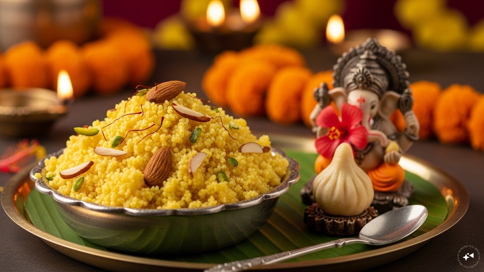 Rava Sheera: Rava Sheera, also known as Suji Halwa, is another sweet treat that holds a special place in Ganesh Chaturthi celebrations. This semolina pudding, cooked with ghee, sugar, and milk, and flavoured with saffron and cardamom, is easy to prepare and delightful to eat. It’s often served as prasad (offering) during the festival.