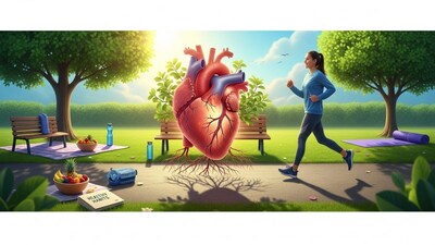 Incorporate 10-15 minutes of light exercise like stretching, walking, or yoga to reduce stress on the heart. (AI-generated image)