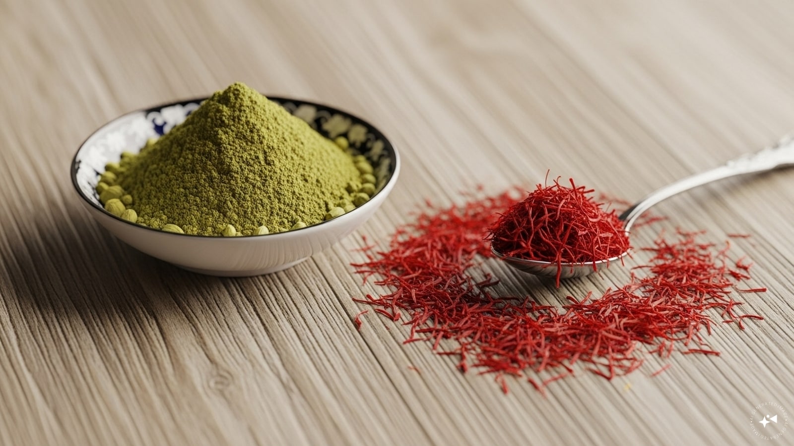 Then, in another bowl, mix boondi, cardamom powder, and saffron strands. (AI generated image) Then, in another bowl, mix boondi, cardamom powder, and saffron strands. (AI generated image)