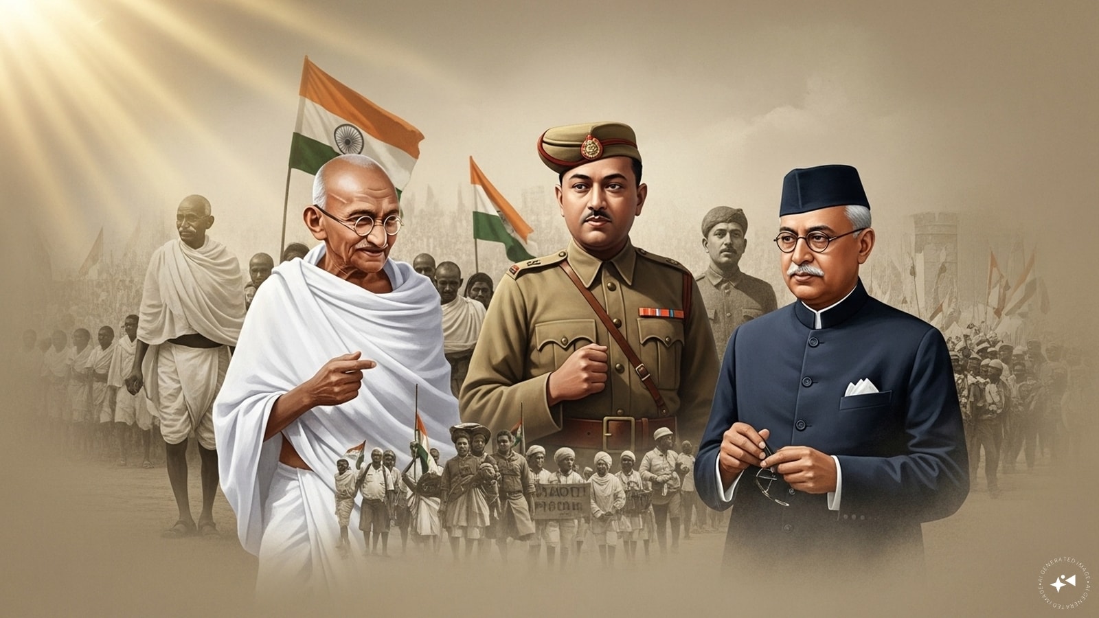 Know your freedom fighters: The short essay can highlight the contributions of the popular freedom fighters, such as Mahatma Gandhi, Subhas Chandra Bose, and Maulana Azad.