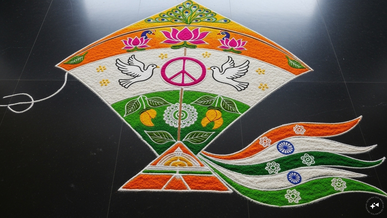 Tri-Color Kite Rangoli Tri-Color Kite Rangoli