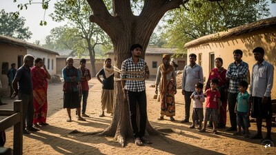 Odisha Man Tied To Tree, Beaten, Left Overnight By In-Laws Over Domestic Dispute. (AI Generated Image)