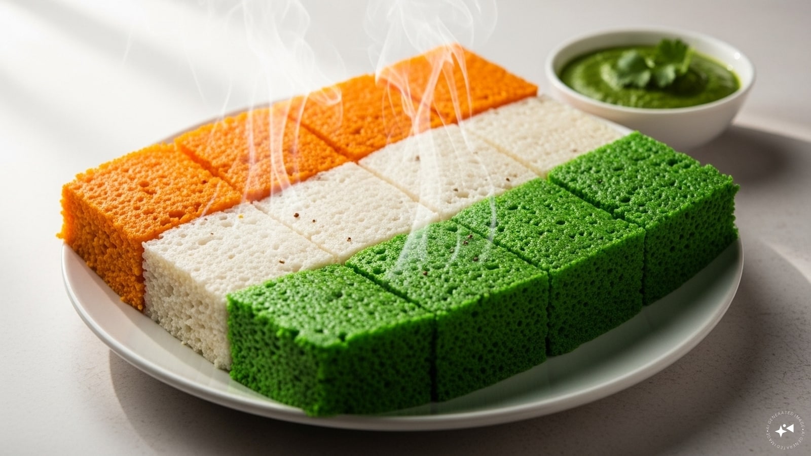Tricolour dhokla 