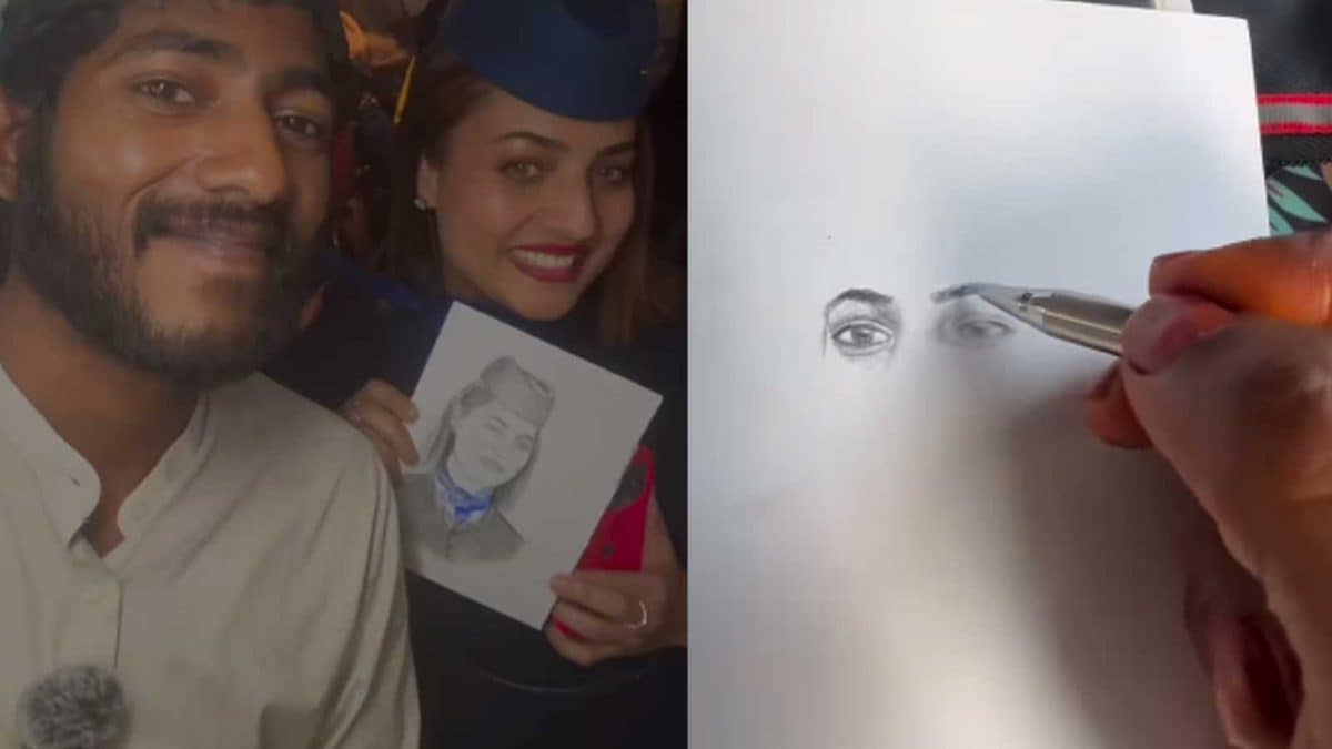 Artist Surprises Air Hostess with Portrait, Goes Viral