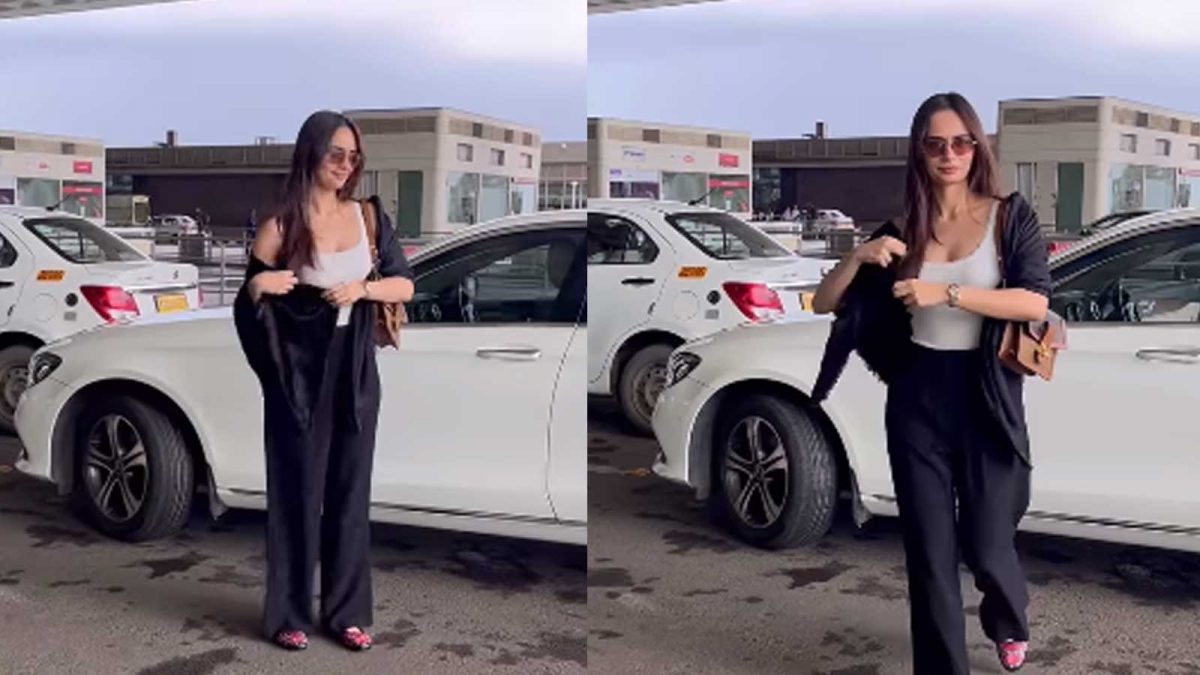 Manushi Chhillar Spotted at Airport, Rocking Casual Style