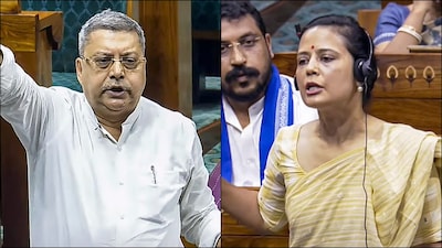 TMC MPs Kalyan Banerjee and Mahua Moitra (PTI)