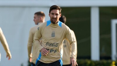 Lionel Messi during a training session. (AP Photo)
