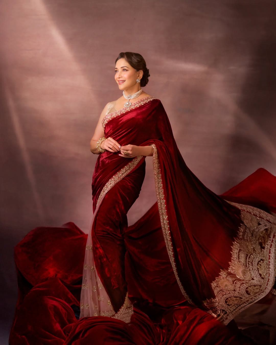 Madhuri Dixit-Inspired Saree Blouse Designs For Ganesh Chaturthi Celebration Madhuri Dixit-Inspired Saree Blouse Designs For Ganesh Chaturthi Celebration