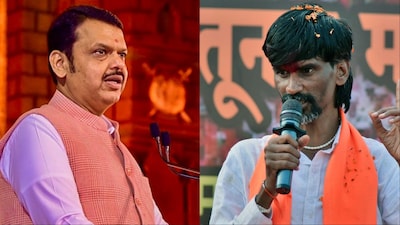 (Left) CM Devendra Fadnavis and (right) Manoj Jarange-Patil. (PTI)