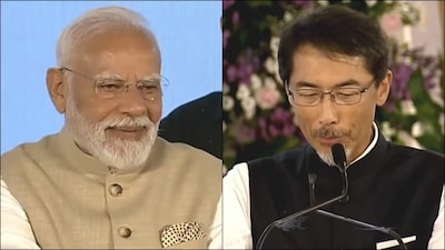 PM Modi reacts to Japan Ambassador Ono Keiichi's Gujarat speech. (BJP Gujarat)