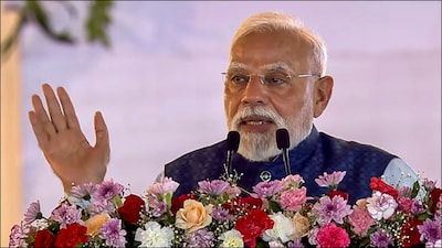 PM Modi speaking in Delhi. (PTI)