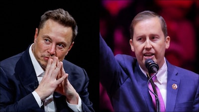 Elon Musk and Sergio Gor. (Reuters/File)
