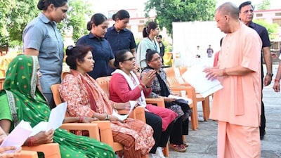 Uttar Pradesh Chief Minister Yogi Adityanath during a Janata Darshan event.