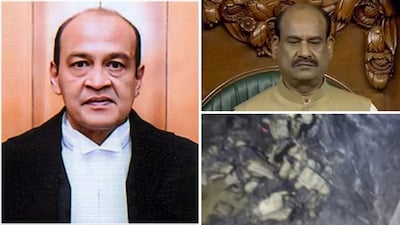 Speaker Om Birla (top right) announced a panel to probe Justice Varma cash-at-home case. (File) 