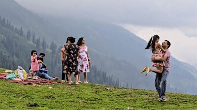 Tourists trickle back at high-altitude meadows of JK's Bhaderwah in Doda district of J&K. (PTI)