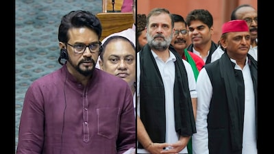 Anurag Thakur highlighted the discrepancies in constituencies held by Rahul Gandhi and Akhilesh Yadav. (PTI/File)