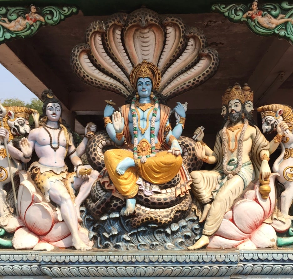 According to Hindu mythology, Lord Vishnu is a symbol of prosperity and splendour. In the trinity of Shankar, Brahma, Lord Vishnu is considered the protector of the earth.