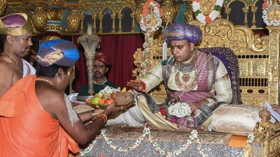 Yaduveer Wadiyar made it clear that while the government conducts Dasara as a public event, its heart lies in the worship of Goddess Chamundeshwari, a tradition maintained by his family for centuries. (PTI)