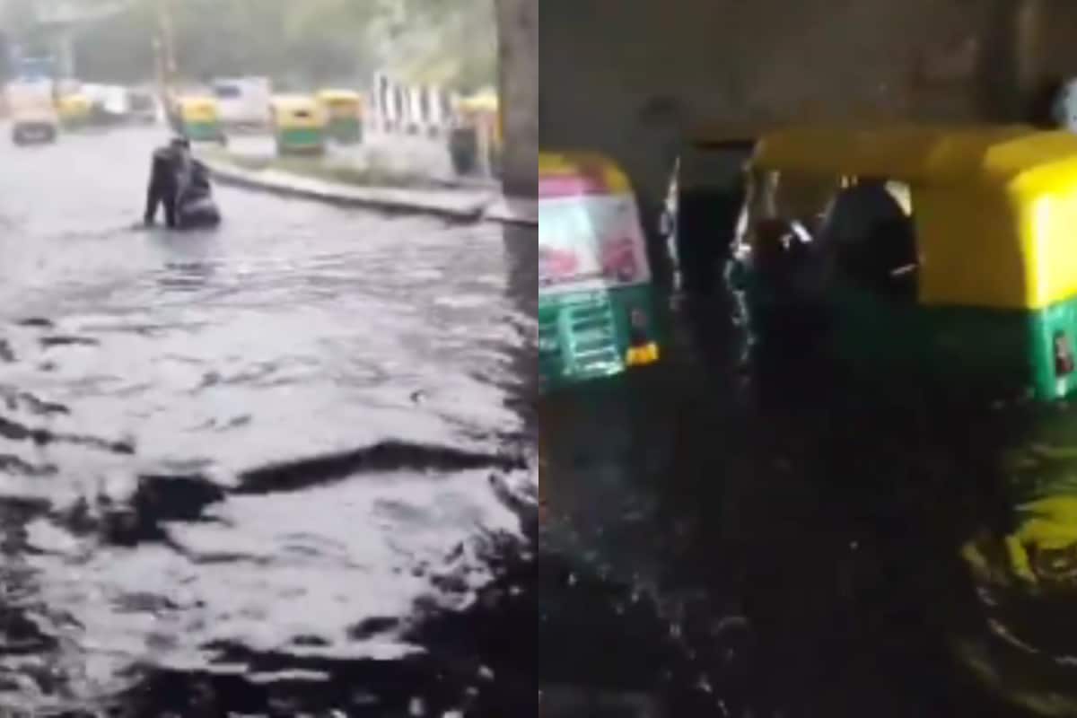 Heavy rain floods Delhi streets, traffic disrupted