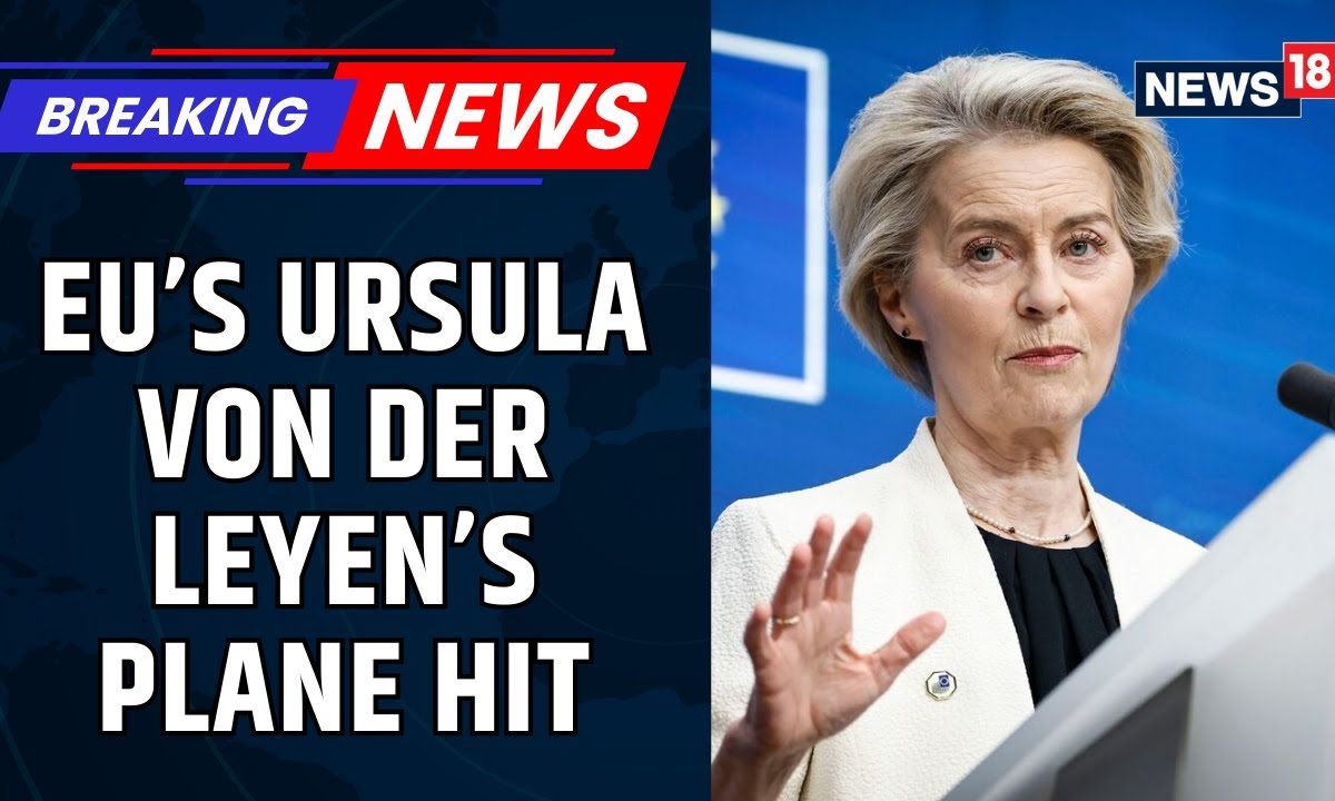 EU President Ursula Von Der Leyen's Plane Hit By Suspected Russian GPS Interference | News18 EU President Ursula Von Der Leyen's Plane Hit By Suspected Russian GPS Interference | News18