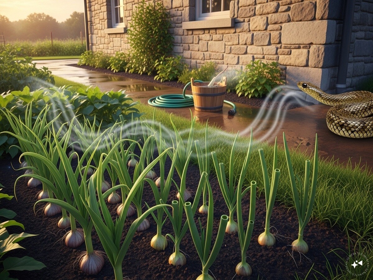 Garlic and Onion: Snakes cannot tolerate the pungent smell of garlic and onion. Mixing their juice with water and spraying it around the house helps keep them away. The sulphur compounds released by these plants add to their effectiveness. Planting garlic in the garden offers even greater protection, as both roots and leaves release a strong odour. (News18 Hindi) 