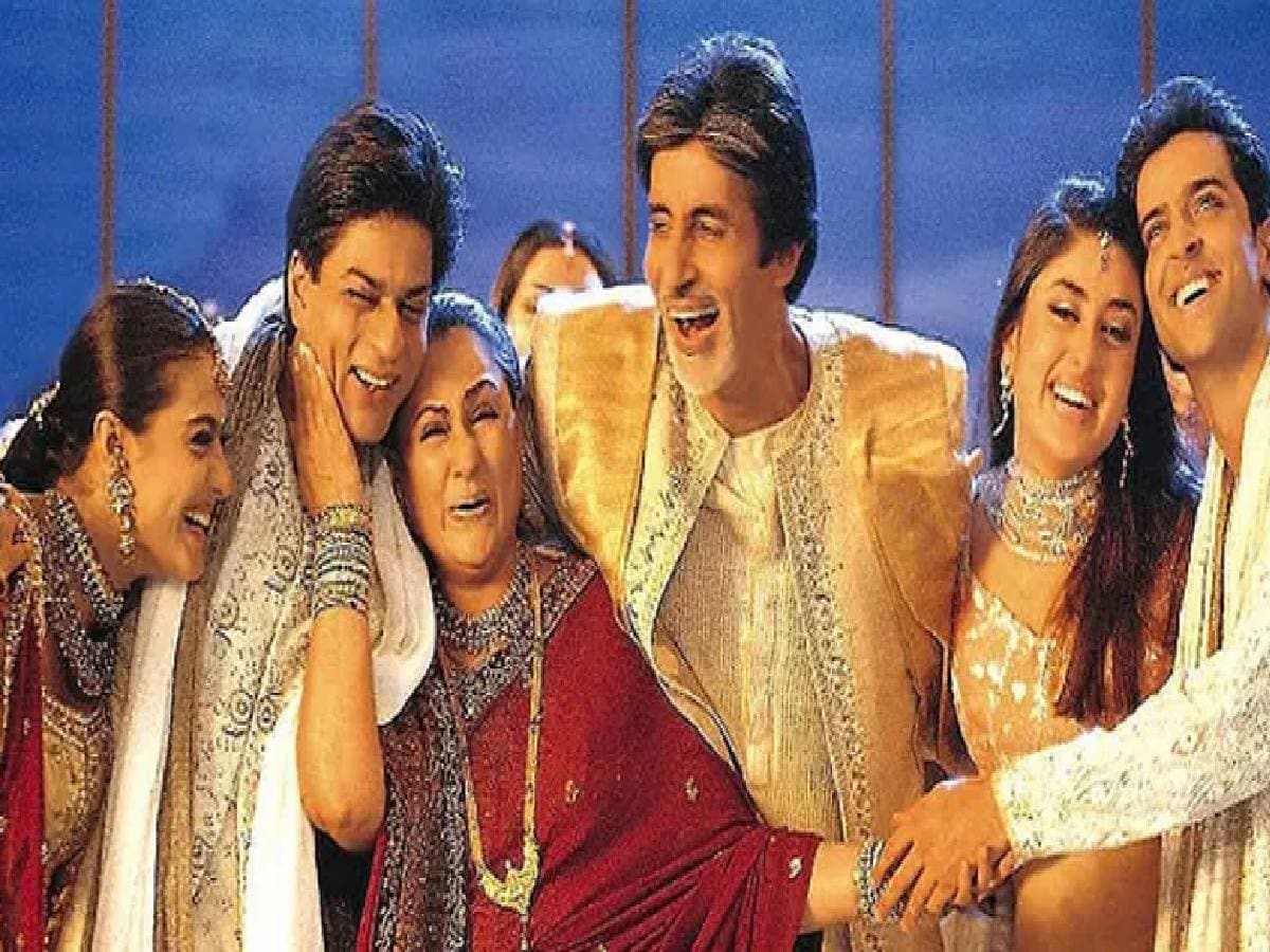 The second film on the list is Kabhi Khushi Kabhie Gham, a multi-starrer family drama released on December 14, 2001. Directed, written, and scripted by Karan Johar, the film stood out for its grandeur and lavish sets. Amitabh Bachchan, Shah Rukh Khan, Hrithik Roshan, Jaya Bachchan, Kajol, Kareena Kapoor, and Farida Jalal played the lead roles. (News18 Hindi) The second film on the list is Kabhi Khushi Kabhie Gham, a multi-starrer family drama released on December 14, 2001. Directed, written, and scripted by Karan Johar, the film stood out for its grandeur and lavish sets. Amitabh Bachchan, Shah Rukh Khan, Hrithik Roshan, Jaya Bachchan, Kajol, Kareena Kapoor, and Farida Jalal played the lead roles. (News18 Hindi)
