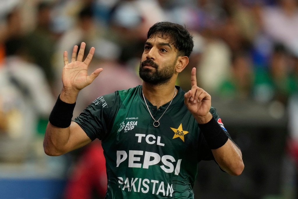 Haris Rauf had previously used the same gestures during the Super 4s game against India. After Pakistan endured a humiliating defeat, Rauf found himself surrounded by jeering Indian fans near the boundary ropes. Frustrated and agitated, the fiery pacer resorted to controversial celebrations that included aeroplane and 6-0 gestures. Haris Rauf had previously used the same gestures during the Super 4s game against India. After Pakistan endured a humiliating defeat, Rauf found himself surrounded by jeering Indian fans near the boundary ropes. Frustrated and agitated, the fiery pacer resorted to controversial celebrations that included aeroplane and 6-0 gestures.