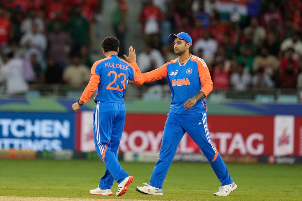 It was then the Indian spinners, especially Kuldeep Yadav (3/18 in 4 overs), who came into play, toying with the Tigers' batting line-up as wickets kept tumbling at regular intervals, pushing BAN to 74/4 (AP) It was then the Indian spinners, especially Kuldeep Yadav (3/18 in 4 overs), who came into play, toying with the Tigers' batting line-up as wickets kept tumbling at regular intervals, pushing BAN to 74/4 (AP)