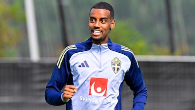 Alexander Isak attends a training session. (AP Photo)