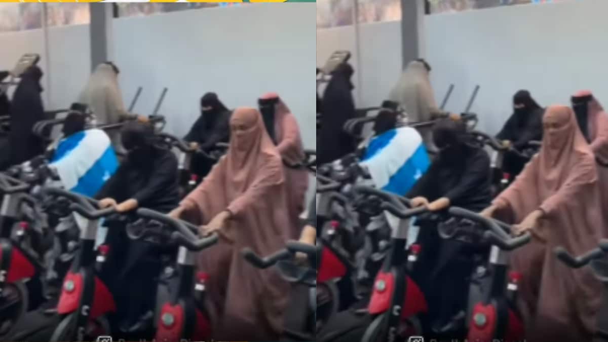 Women in Burkhas and Hijabs Workout at Gym