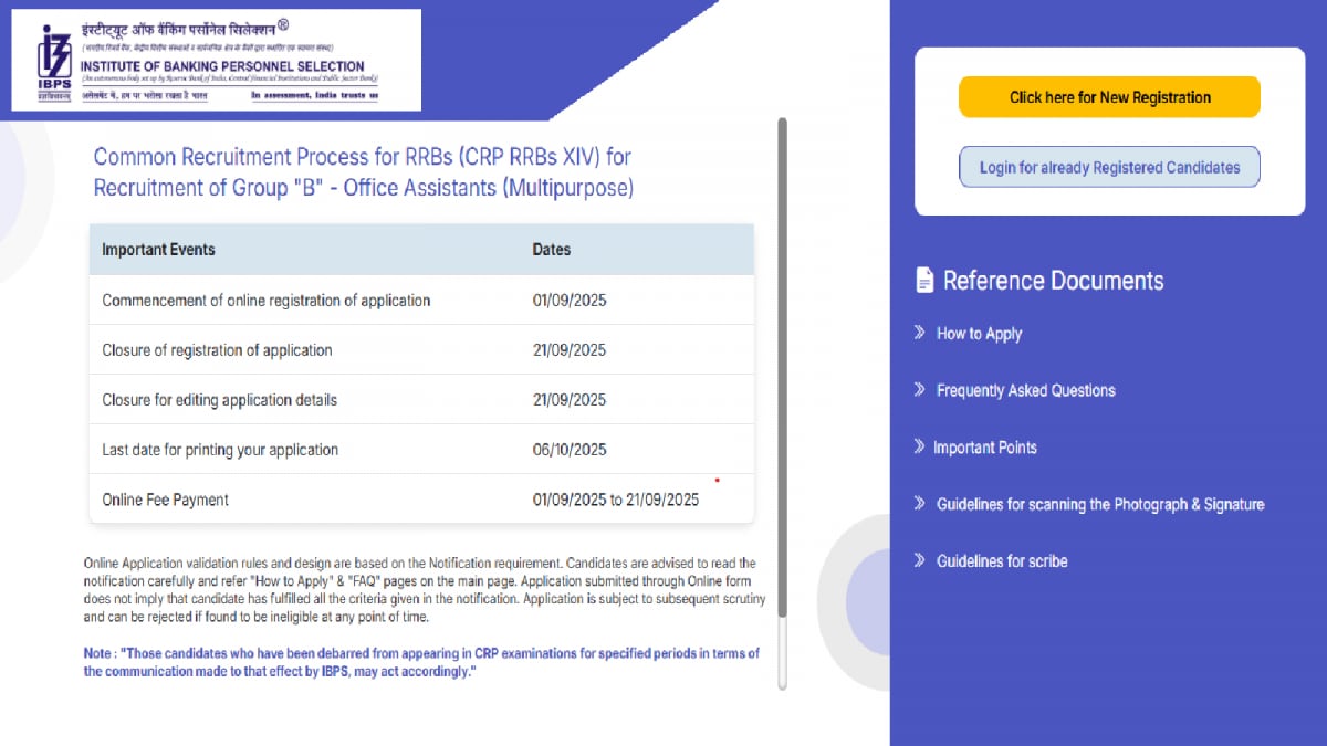IBPS RRB Notification 2025: PO, Clerk Registration Begins At ibps.in ...