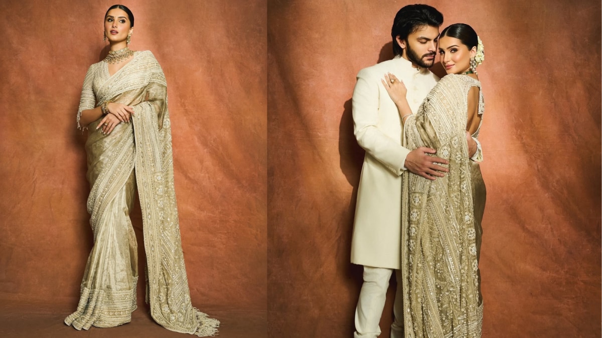 Tara Sutaria Shines In A ₹4.39 Lakh Saree For Ganesh Chaturthi With Veer Pahariya
