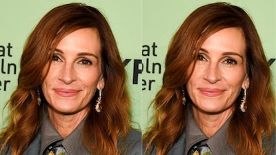 Julia Roberts stuns in Sabyasachi’s 18k gold earrings at the New York Film Festival, celebrating Indian craftsmanship on the global red carpet.