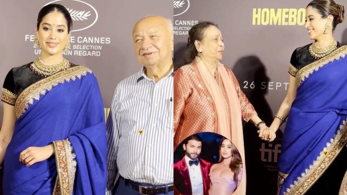 Janhvi Kapoor Poses With Shikhar Pahariya’s Family At Homebound Premiere, Honours Sridevi