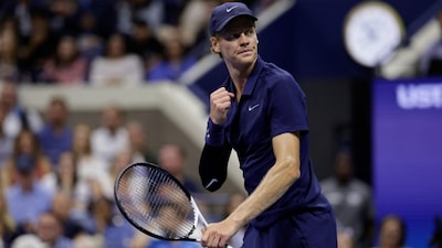 Jannik Sinner is three wins away from defending his crown at the US Open. (AP Photo)