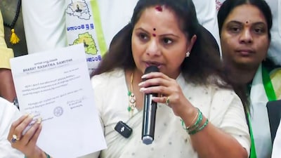 Terming the conflict as an internal power struggle, Kavitha alleged that vested interests within the party wanted to sideline her to seize control of BRS. (PTI Photo)
