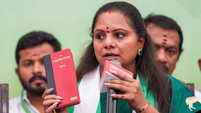 Sources say Kavitha might consider forming her own political outfit. She already heads Telangana Jagruti, but suspension from BRS has effectively cut off that platform. (PTI Photo)