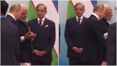 PM Modi, Vladimir Putin walk past Shehbaz Sharif at SCO Summit in Tianjin (Video screengrabs/Social Media)