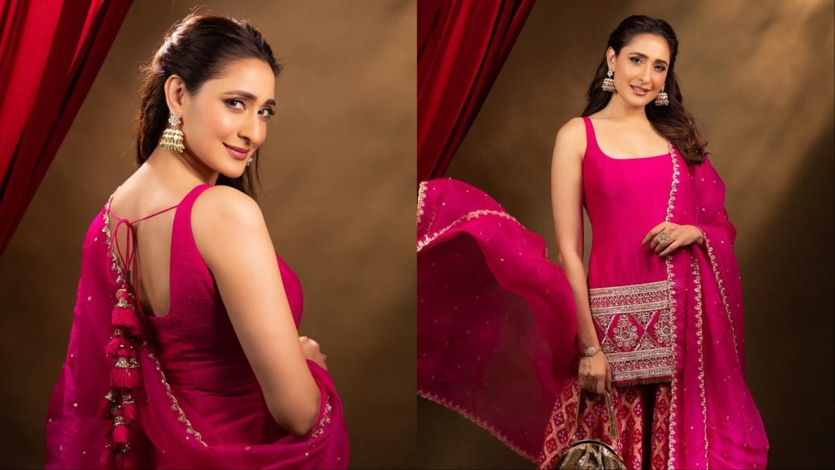 Pragya Jaiswal Dazzles In Fuchsia Sharara For Ganesh Chaturthi Festivities