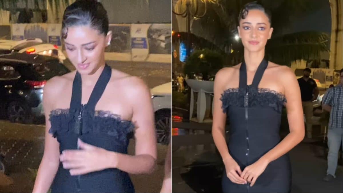 Ananya Panday Masters Black Tie Chic Glamour In A Ruffled Midi Dress