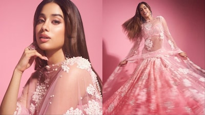 Janhvi Kapoor lehenga is from Manish Malhotra's Inaya collection.