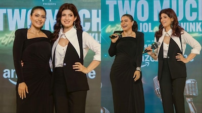 Kajol and Twinkle stun at trailer launch in monochrome looks.