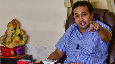 Mumbai: BJP MLA Nitesh Rane addresses a press conference (Photo: PTI)