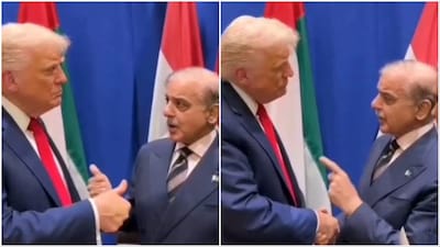 Donald Trump meets Shehbaz Sharif (Video screengrabs)