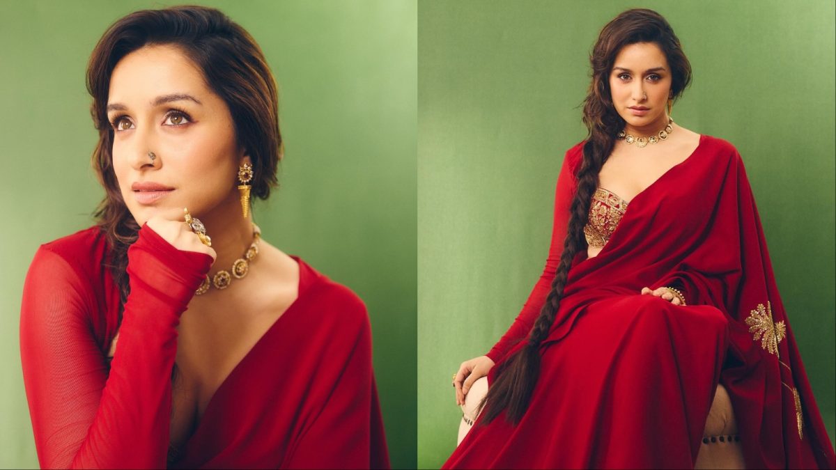 Shraddha Kapoor Turns Up The Heat In A Rs 75K Fiery Red Saree Look