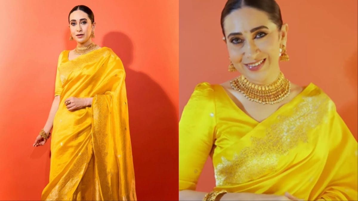 Karisma Kapoor Masters Minimalist Festive Style In A Yellow Saree This Navratri