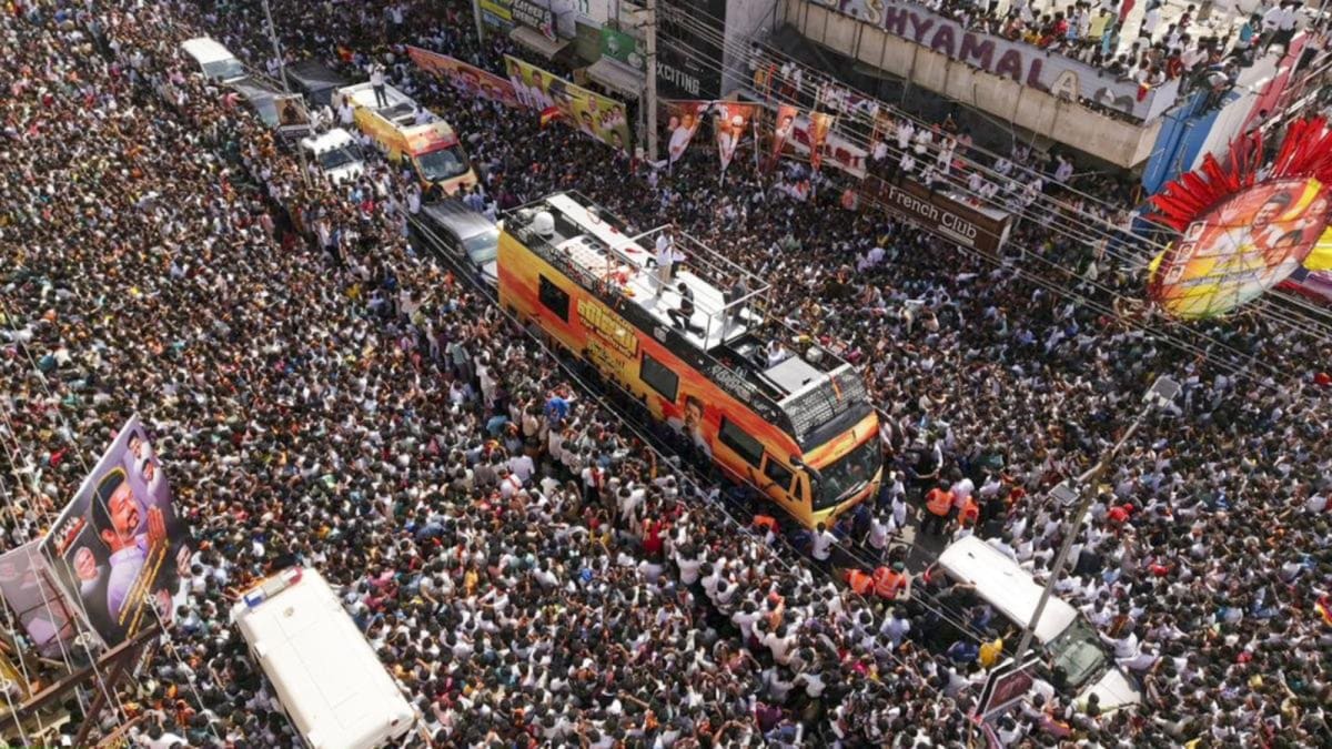 <div>Vijay’s Late Arrival, Crowd Swell Claim 40 Lives In TVK's Karur Rally | In Pics</div>