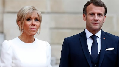 French President Emmanuel Macron and his wife Brigitte Macron