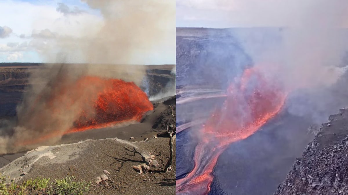 Hawaii’s Kilauea Volcano Erupts For 32nd Time Since 2024, Shoots Lava 330 Feet High | Video